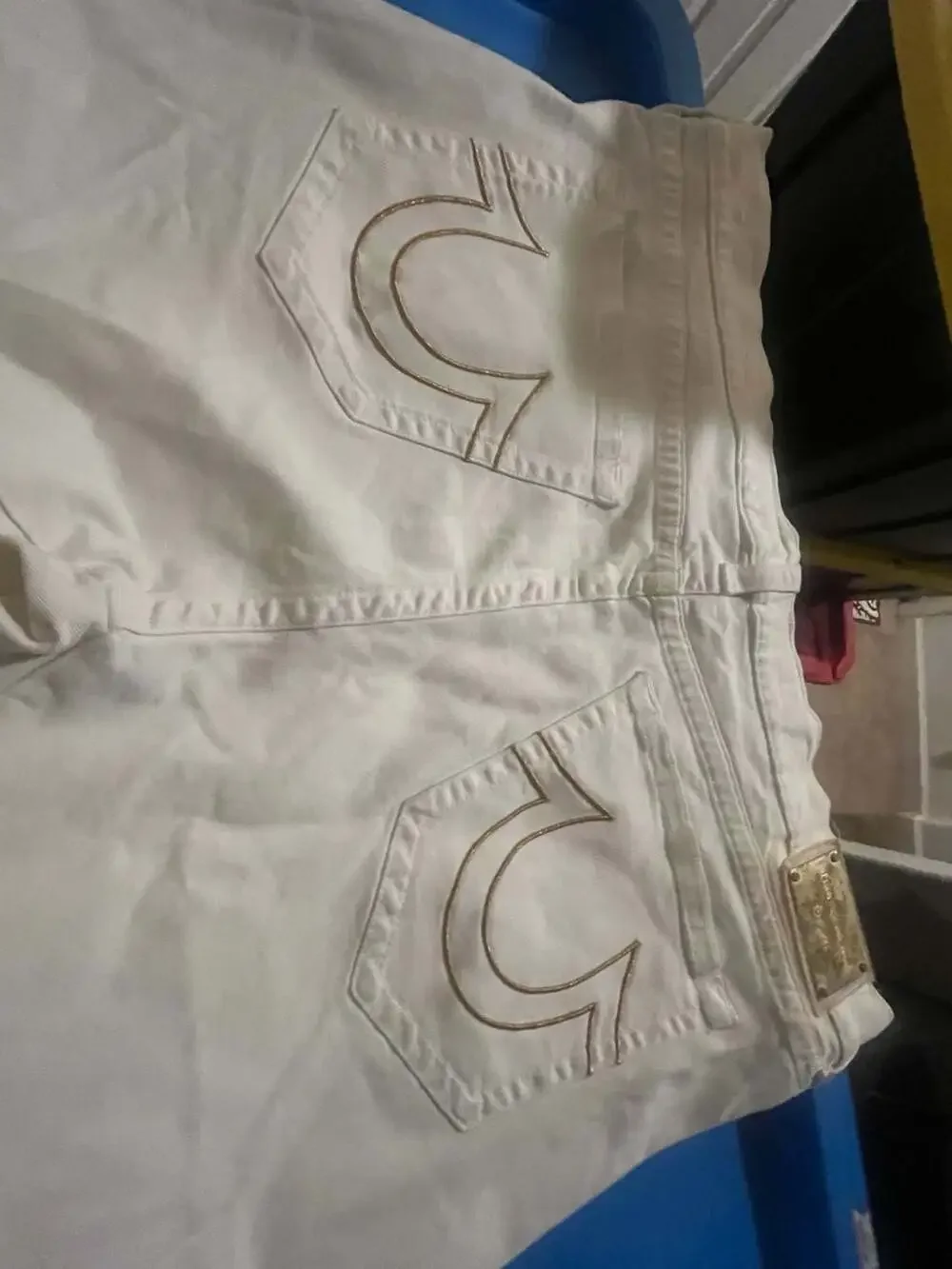 🔥True Religion x Manchester United Limited Edition White Denim Jeans collab siz